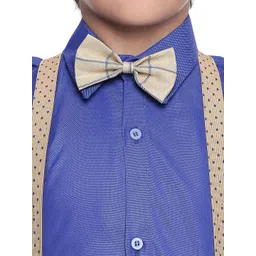 Jeetethnics Boys Beige & Blue Solid Shirt with Trousers image 5