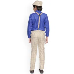 Jeetethnics Boys Beige & Blue Solid Shirt with Trousers image 4