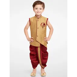 Jeetethnics Boys Beige Kurti with Dhoti Pants-picture-41