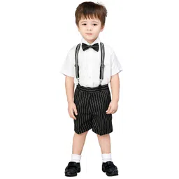 Jeetethnics Boys Black & White Shirt with Shorts Clothing Set-picture-28