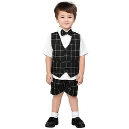Jeetethnics Boys Black & White Solid Shirt with Shorts-picture-26