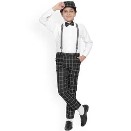 Jeetethnics Boys Black & White Solid Shirt with Trousers-picture-24