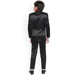 Jeetethnics Boys Black Solid 4-Piece Single-Breasted Partywear Suit image 2