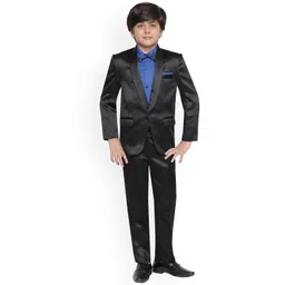 Jeetethnics Boys Black Solid Single-Breasted Two-Piece Suit-picture-15