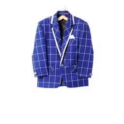 Jeetethnics Boys Blue Checked Single-Berasted Coat-picture-38