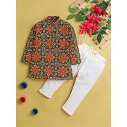 Jeetethnics Boys Ethnic Motifs Printed Regular Kurta with Pyjamas-picture-49