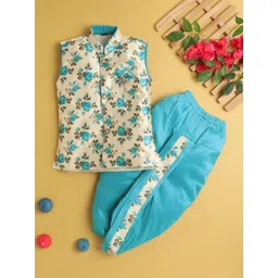 Jeetethnics Boys Floral Printed Regular Kurta with Dhoti Pants-picture-32