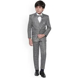 Jeetethnics Boys Grey Checked Clothing Set-picture-52