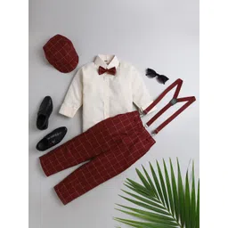 Jeetethnics Boys Maroon & Peach-Coloured Shirt with Trousers & Suspenders-picture-15