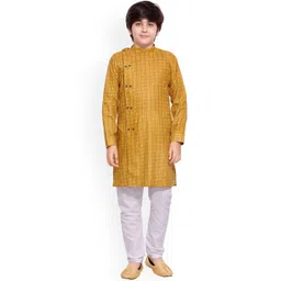 Jeetethnics Boys Yellow Ethnic Motifs Regular Kurta with Pyjamas-picture-15