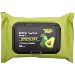 JEJIME Cleaning Makeup Remover Wipes Cleansing Face Wipes Daily Cleansing Facial Avocado Lazy Face Cleanser Makeup Remover (1 Pack -60 Pcs Wipes)-picture-51