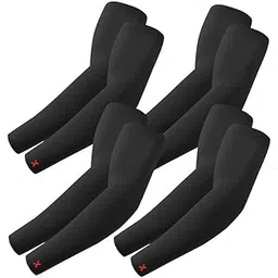 jemox JAMOX Black Arm Sleeves for Men & Women - Sun Protection, Breathable, Compression Fit, Seamless Comfort, Anti-Slip Design, Lightweight & Best Fit-picture-24