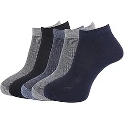 jemox UNAAR Cushioned Comfort Ankle Socks for Men, Providing Extra Support, Soft, Moisture-wicking Cotton Blendm, Perfect for Long Days, Sports, and Gym for Durability-pack of 5 (Multicolor)-picture-30