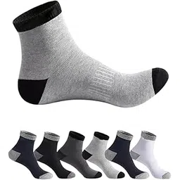 jemox UNAAR Premium Cotton Ankle Socks for Men, Moisture-wicking, Breathable, and Comfortable for All-day Wear. Ideal for Sports, Gym, and Casual Use, With Arch Support and Durability-Pack of 6 (Multicolor)-picture-29