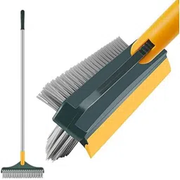 jerito 3 in 1 Bathroom Floor Cleaning Brush Long Handle With Wiper 120°Rotatable Plastic Wet and Dry Brush-picture-11
