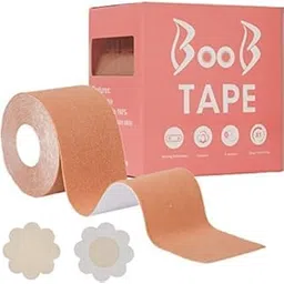 jeruki Boob Tape | Nipple Pasties Multipurpose Nipple Tape for Women Push Up & Lifting Body Tape for Women Breast Tape Breast Lift Bra Tape | Boobytape Athletic Tape for Breasts Beige-picture-54