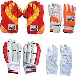 JetFire Ibex Basic Practice Wicket Keeping Gloves & Basic Batting Gloves with Inner Gloves Combos-picture-19