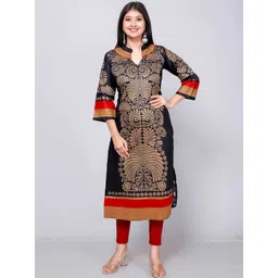 Jevi Prints Ethnic Motifs Printed Mandarin Collar Quirky Kurta-picture-32