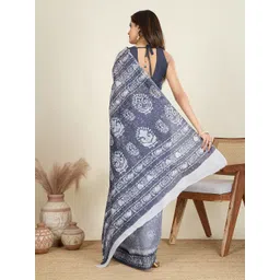 Jevi Prints Ethnic Motifs Printed Pure Cotton Saree image 5