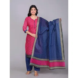 Jevi Prints Ethnic Motifs Printed Regular Pure Cotton Kurta With Salwar & With Dupatta-picture-19