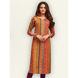 Jevi Prints Women Multicoloured Ethnic Motifs Printed Pure Cotton Block Print Kurta-picture-28