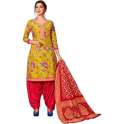 jevi prints Women's Cotton Printed Straight Stitched Salwar Suit Set (SUIT_AP-4803_Yellow & Pink)-picture-30