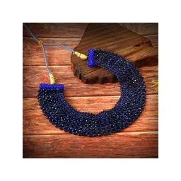 Jewar Mandi Crystals Beaded Choker Statement Necklace-picture-10