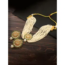Jewar Mandi Gold-Plated Kundan-Studded & Beaded Jewellery Set-image-37