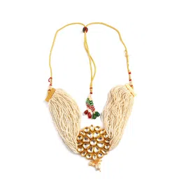 Jewar Mandi Gold-Plated Kundan Studded & Beaded Jewellery Set-image-39