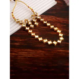 Jewar Mandi Gold-Plated Kundan-Studded Jewellery Set-image-30