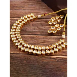 Jewar Mandi Gold-Plated Kundan-Studded Jewellery Set-image-35