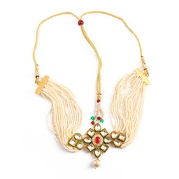 Jewar Mandi Gold-Plated Kundan-Studded Pearl Beaded  Layer Jewellery Set-image-41