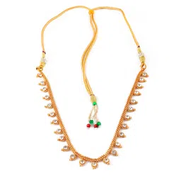 Jewar Mandi Gold-Toned & White Brass Gold-Plated Necklace-picture-30