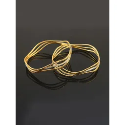 Jewar Mandi Set Of 2 Gold-Plated & Silver-Plated Bangles-image-11
