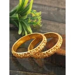 Jewar Mandi Set Of 2 Gold-Plated Bangles-image-46