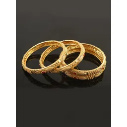 Jewar Mandi Set Of 4 Gold-Plated CZ-Studded Bangles-image-48