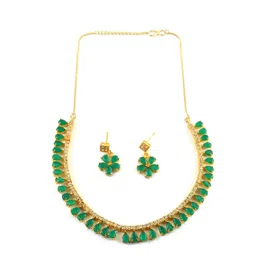 Jewar Mandi Women Gold-Plated CZ Stone-Studded Jewellery Set-image-33