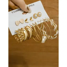 Jewelaa Women Gold-Plated Stainless Steel Earrings-picture-34