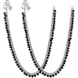 Jewellery for All Occassions Traditional White Metal Anklets Payal Pair for Women/Girls Acrylic, Alloy Anklet-picture-53