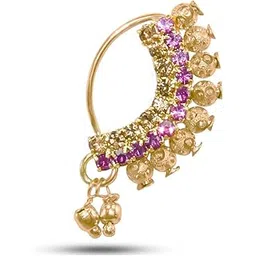 jewelopia Maharashtrian Nath CZ Diamond Pressing Nathiya for Girls & Women-picture-49