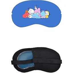 Jewelorra Cotton Sleep Eye Mask For Side Sleeper Men Women, Zero Eye Pressure Sleeping Mask, Light Blocking Patented Design Night Blindfold, Soft Eye Shade Cover For Travel - Free Ear Plugs (Design 21)-picture-23