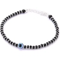 jewelquick 925 Sterling Silver Evil Eye Nazariya With Black Crystals Bracelet for Girls & Women (6.5 Inches length + Adjustable) - 5 Gram-picture-14