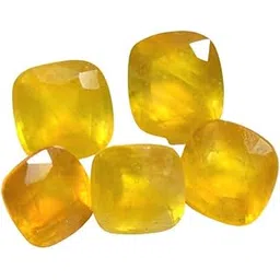 jewelryonclick Natural Yellow Sapphire at Wholesale Lot (Rs 225/carat) Fine Quality Cushion Shape पुखराज Loose Gemstone for Reselling Astrologers Jewellers Crystal Kanya Rashi Virgo Zodiac Sign-picture-50
