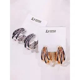 Jewels Galaxy Contemporary Half Hoop Earrings-picture-20