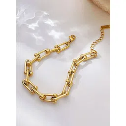 Jewels Galaxy Gold-Plated Link Bracelet image 5