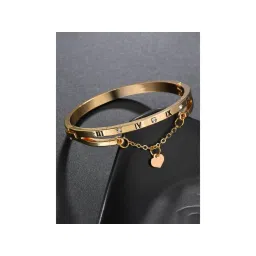 Jewels Galaxy Gold Plated Roman Numbers Engraved Stone Studded Korean Bracelet-picture-15