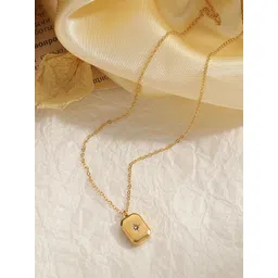 Jewels Galaxy Gold-Plated Stainless Steel Square Pendant With Chain-picture-32