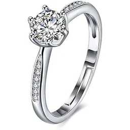 jewels galaxy Love Collection Silver Plated and Crystal Ring for Women & Girls-picture-13