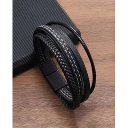 jewels galaxy Men Leather Bracelet-picture-15