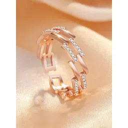 Jewels Galaxy Rose Gold-plated AD-studded Adjustable Finger Ring-picture-31